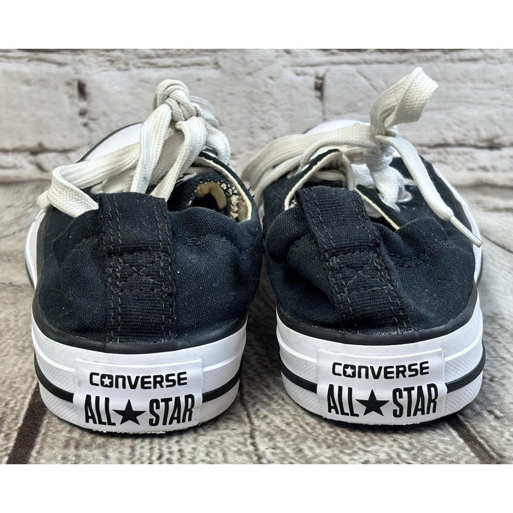 Converse All Star Low Top Black White Women's Size 7 Shoes - Picture 8 of 10